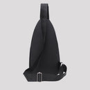 Retro Men Patchwork Travel Crossbody Chest Bag Casual Large Handbag (Black)