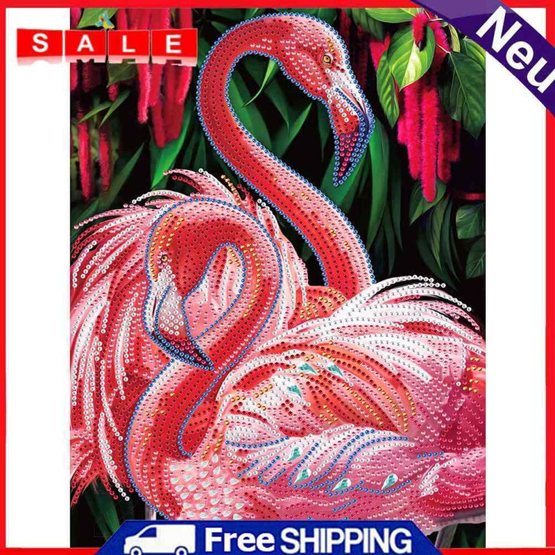 5D Diamond Painting Flamingo Partial Special Shape Drill DIY Art Crafts Mosaic