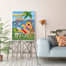 Oil Paint By Numbers Summer Beach Parrot on Canvas Digital Wall Art Handicraft