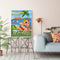 Oil Paint By Numbers Summer Beach Parrot on Canvas Digital Wall Art Handicraft