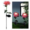 Solar Power Chrysanthemum Ground Light Flower Outdoor Garden Decor (Pink) Newly