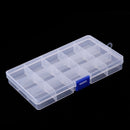 Plastic 15 Slots Tray Adjustable Jewelry Necklace Clear Storage Box