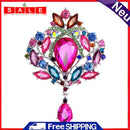 Women Large Drop Brooch Pins Crown Glass During Rhinestone Accessories Jewelry