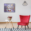 Oil Painting By Numbers Set Christmas Tree in Snow DIY Drawing Xmas Decor Gifts