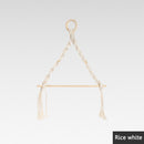Nordic Woven Wall Hanging Rope Paper Roll Holder Towel Rack Decor (Beige) Newly