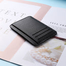 Fashion Women PU Litchee Pattern Solid Color Card Holder Casual Men Coin Purse