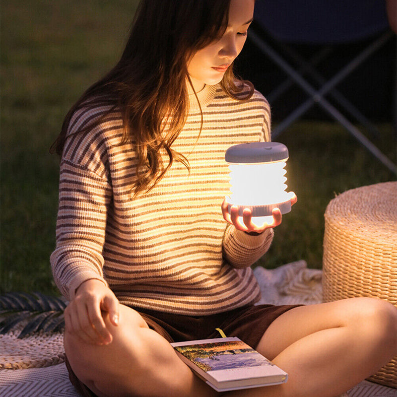 Foldable LED Lantern Charging Magnetic Camping Tent Fishing Lamp (White)
