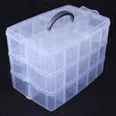 Large Size Plastic Handheld Cosmetic Jewelry Organizer Box Case(Clear)