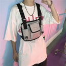 Fashion Women Chest Shoulder Bag Hip Hop Multi-pocket Pouch Oxford Street Pac
