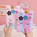 Fashion Children Cartoon Print Plush Coin Purse Fluffy Phone Messenger Bags