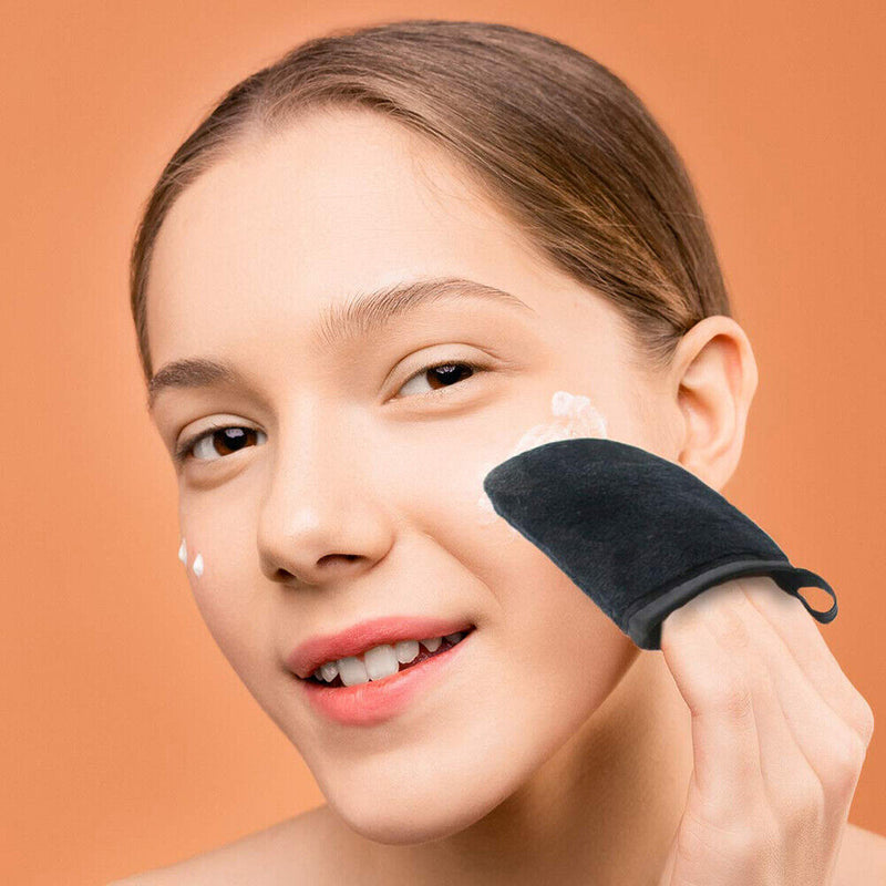 Body Self Oiling Applicator Tanning Flocking Gloves Cleaning Glove Care Tool