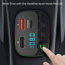Car Bluetooth-compatible 5.0 FM Transmitter Mic Audio Receiver for 12V-24V