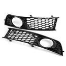 Front Bumper Bottom Side Fog Lights Lamp Grid Covers for A