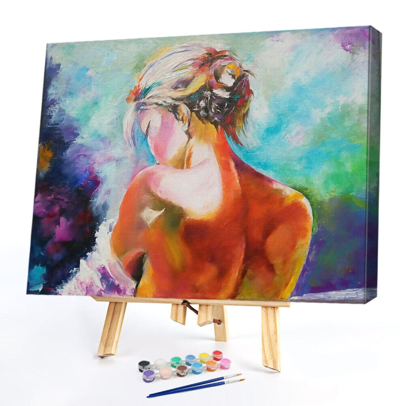Girl Back Paint By Numbers Kit DIY Frameless Acrylic Art Picture On Canvas