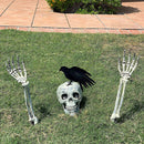 #A Halloween Realistic Skeleton Plastic Hand Bone Ornament Adjustable for Yard L