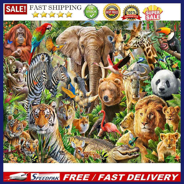 5D DIY Animals Full Round Drill Mosaic Diamond Painting Picture Rhinestone