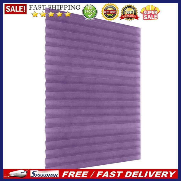 Self-Adhesive Pleated Blinds Half Blackout Curtains for Bathroom Shades Purpl
