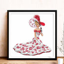 Dress Lady Full Round Drill 5D DIY Mosaic Diamond Painting Picture of Rhinest
