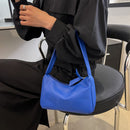 Retro Women Shoulder Bags Female PU Leather Underarm Totes Handbag (Blue)
