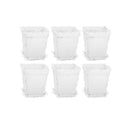 Strong White Plastic Square Plant Flower Pot Planter X5 K2V4 S4X1 Growing O8S8
