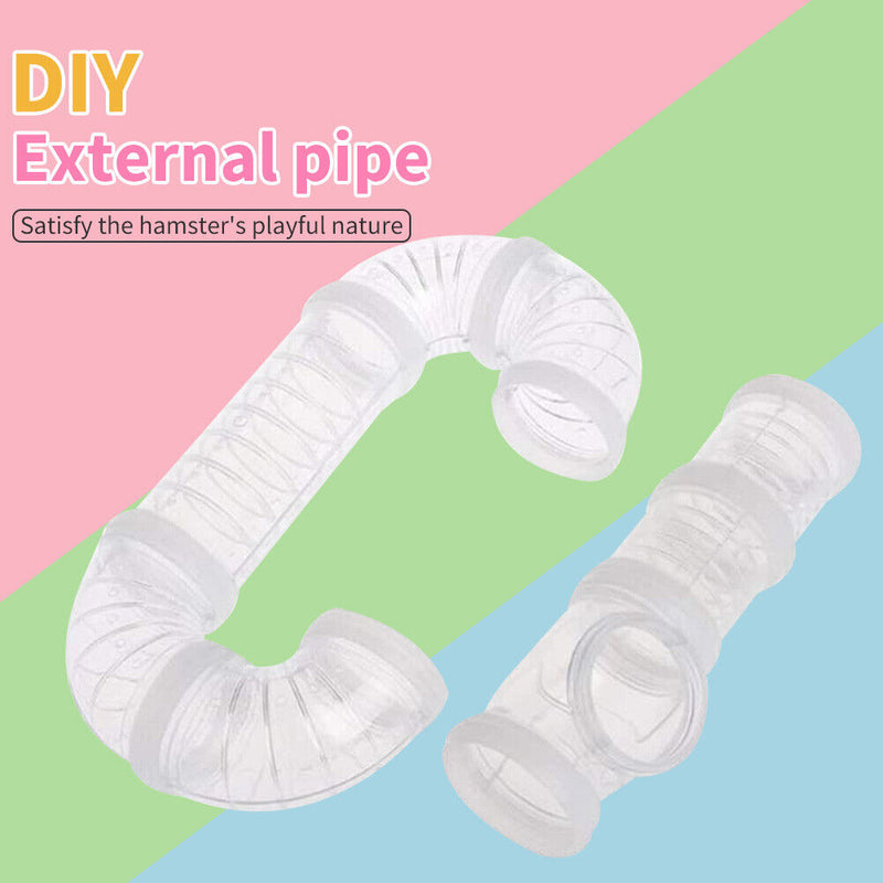 8pcs Hamster Tunnel DIY External Pipe Pet Sports Pipeline Assembly Playing Set