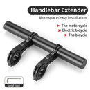 Bike Handlebar Extender Lightweight Durable Alloy Bracket Holder (Black)