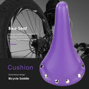 Bicycle Saddle Leather Soft Bike Seat Cover Mat MTB Bike Cushion (Purple)