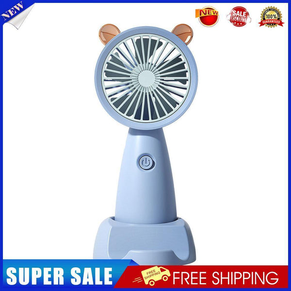 Mini Portable Fan Cute Cat USB Rechargeable Pocket Handheld Cooler (Blue)