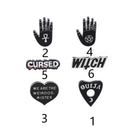 Accessories Jewelry Witch Buckle Brooch Badge Hand Heart Pin Halloween Brooch