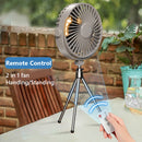 Remote Control Floor Table Air Cooler Ceiling Fan with Tripod LED (Grey)