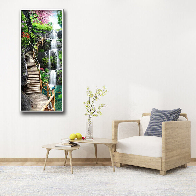 Landscape Full Round Drill Mosaic DIY Wall Art Picture of Rhinestone Decoration
