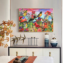 DIY Full Kit Flock of Birds Drawing 5D Round Diamond Drill Painting Ornaments