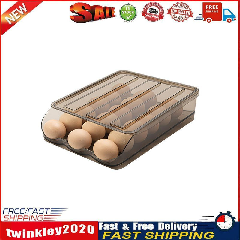 Household Egg Storage Box Drawer Fresh Refrigerator Egg Tray Holder (A) Newly