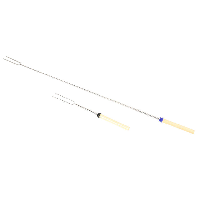 5x Outdoor BBQ Forks Stainless Steel Telescopic U-Shaped Camping Barbecue Sticks