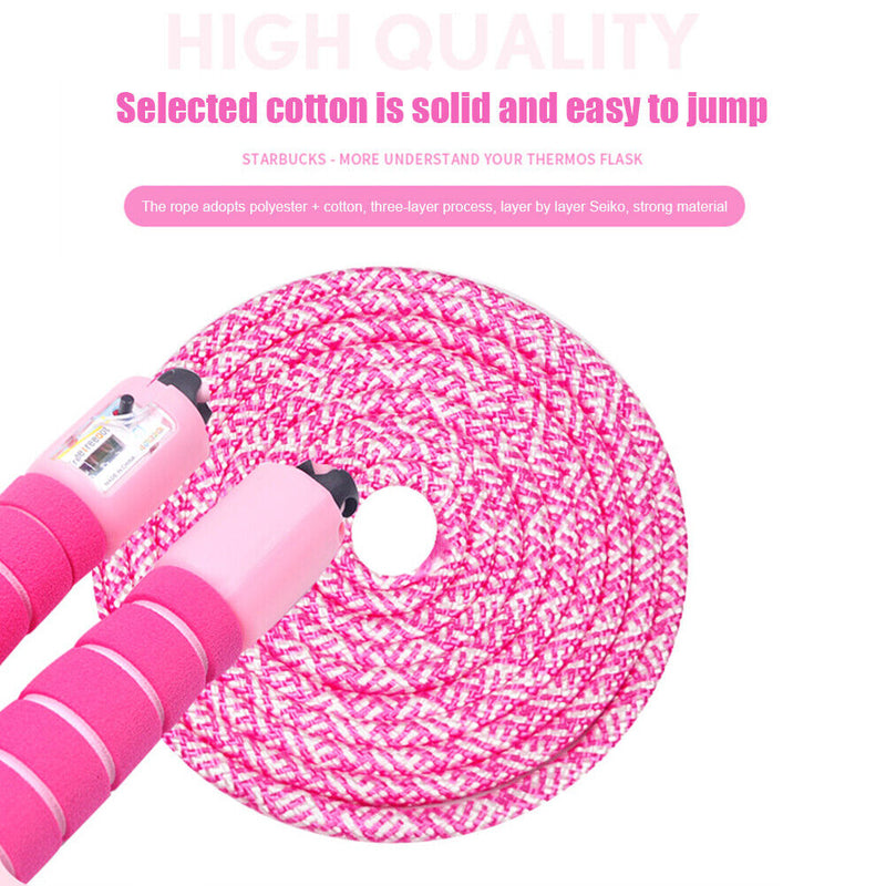 Children Skipping Rope with Counter Jumping Ropes Sports Equipment (Pink) Newly