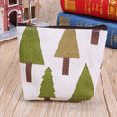 Women Fashion Korean Zipper Portable Key Coin Canvas Purse Wallet(Tree)