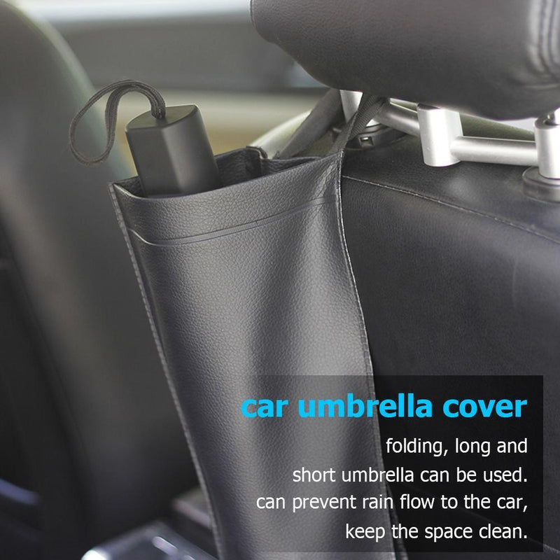 Car Auto Seat Back Umbrella Holder Waterproof Synthetic Leather Storage Bag