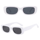 Rectangle Sunglasses for Women UV Protection Travel Beach Eyewear (White)