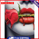 DIY Diamond Painting Rose in Mouth Full Round Drill Mosaic Picture Rhinestones