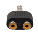 2Pcs 6.35mm 1/4" Stereo Plug to 2 RCA Female Jacks Splitter Audio Converter