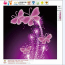 DIY-5D Diamond Embroidery Purple Butterfly Painting Cross Stitch Home Decor