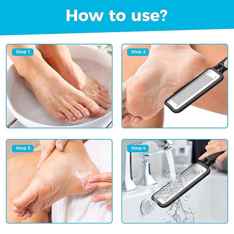 Stainless Steel Foot Scrubber Rasp Callus Remover Care Pedicure File Tool
