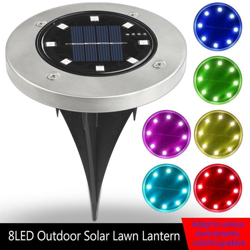 8 LED Garden Solar Power Ground Lights Floor Patio Outdoor Lawn Path Lamp