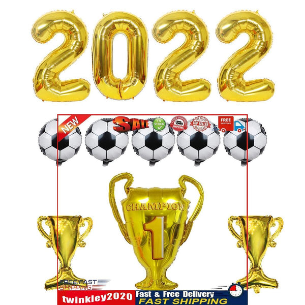Soccer Party Balloons 12pcs 2022 Trophy & Soccer Balloons Party Supplies Newly