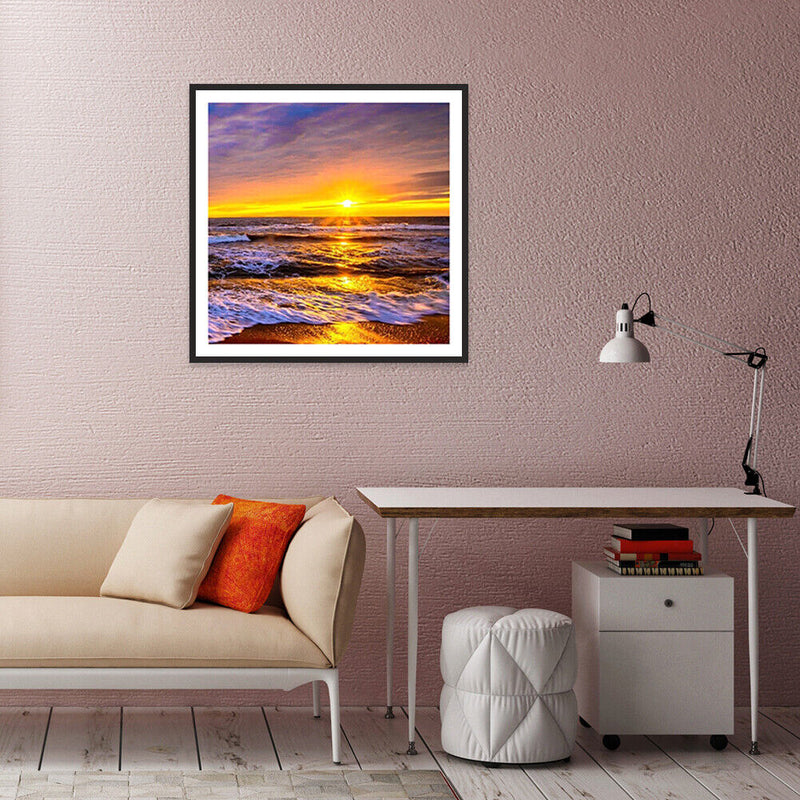 5D DIY Full Drill Diamond Painting Sunset Seaside Cross Stitch (B434)
