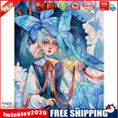 Blue Butterfly Girl Oil Paint By Numbers Kits Canvas Picture Wall Art DIY