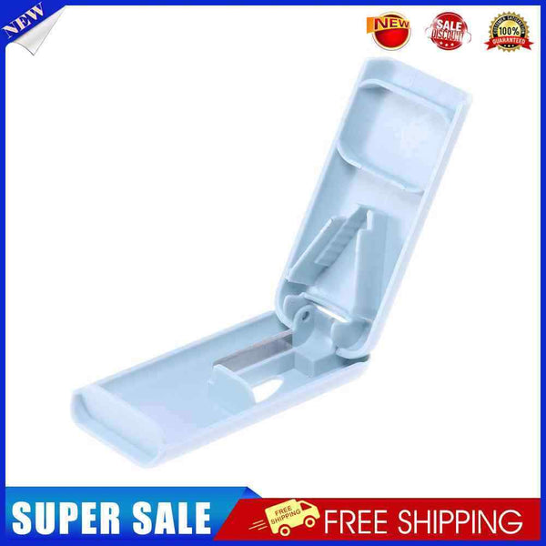 Medicine Cutter Box Mini Medicine Cutting Portable Safe with Blade Guard (B