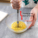 Handheld Egg Stirrer Semi-Automatic Stainless Steel Baking Mixer (A 10in)