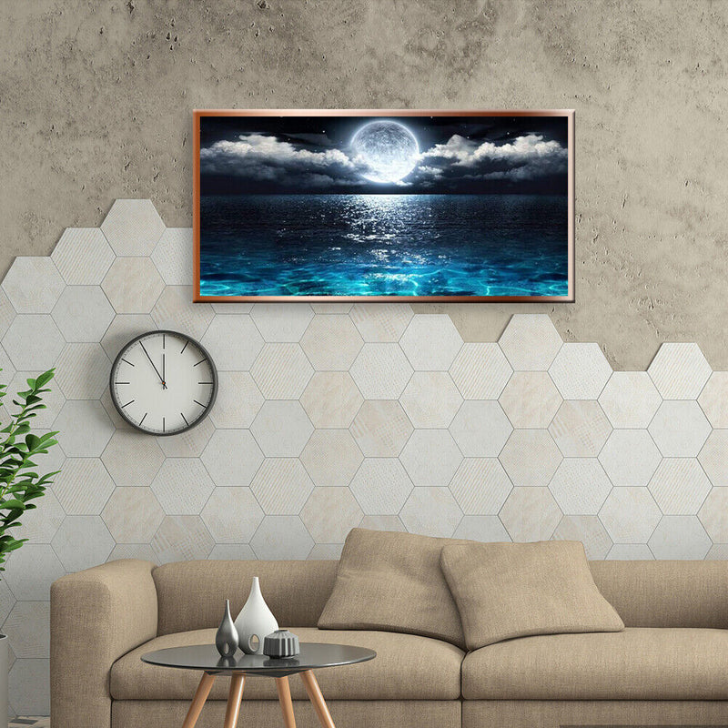 DIY 5D Mosaic Sea Moon Picture Full Drill Round Rhinestone Painting Kit Newly