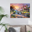 DIY Full Drill Square Diamond Painting Village Bridge Mosaic Kit (FC011)